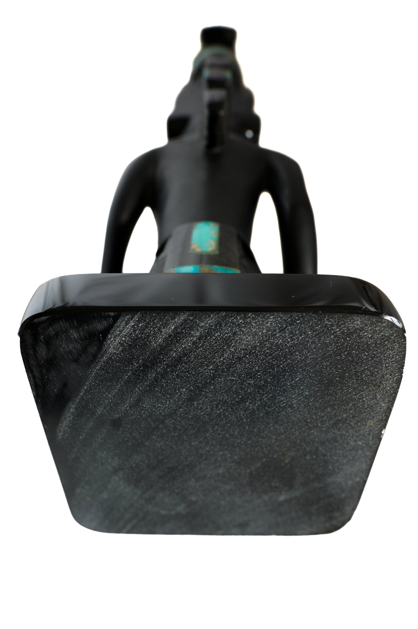Sculpture Mexicaine en obsidienne et turquoises