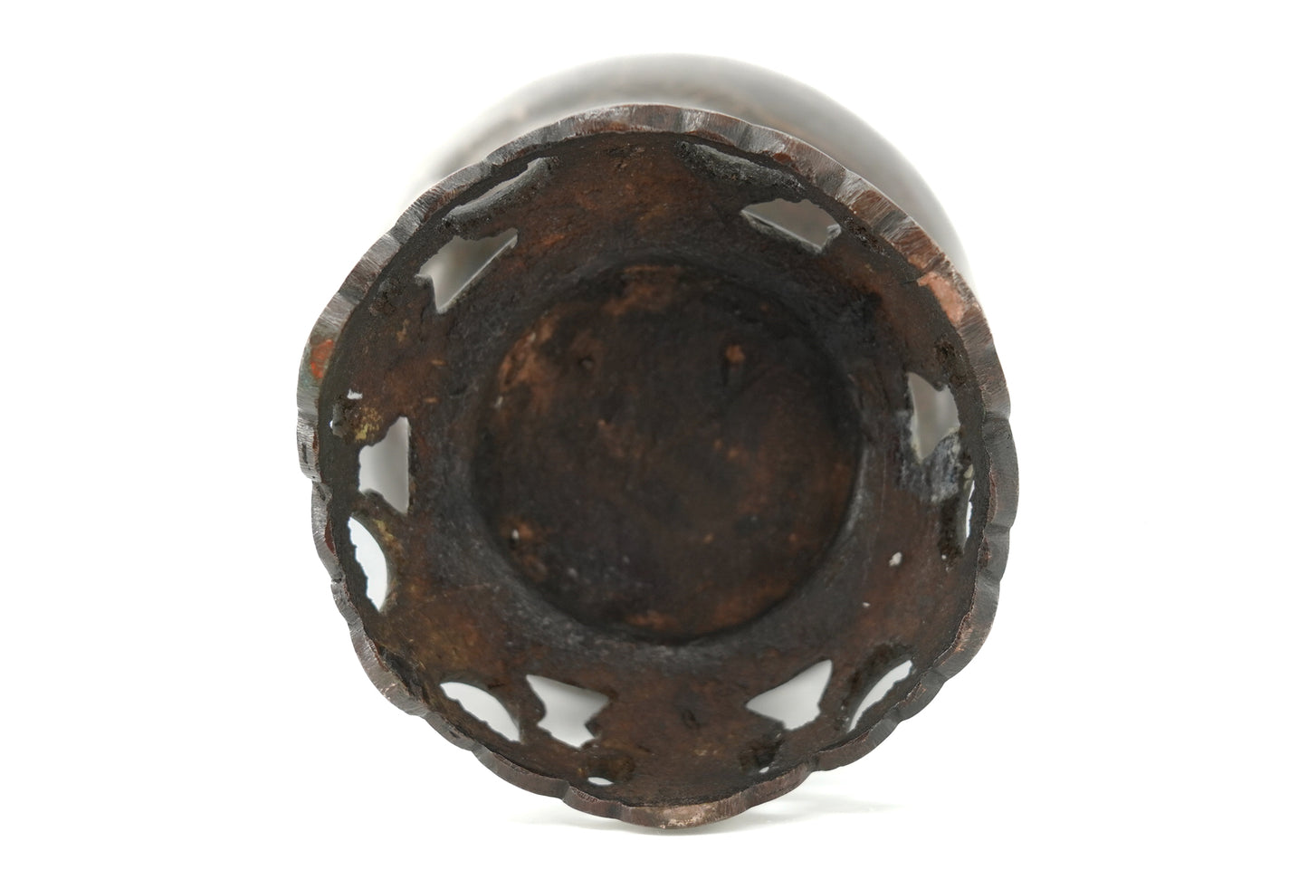 Vase balustre en bronze incrusté