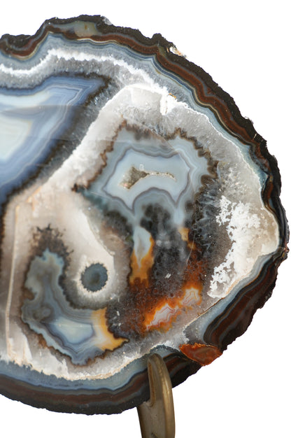 Tranche d'agate bleue du Brésil