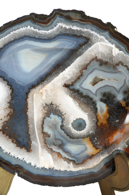 Tranche d'agate bleue du Brésil