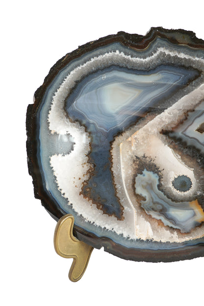 Tranche d'agate bleue du Brésil