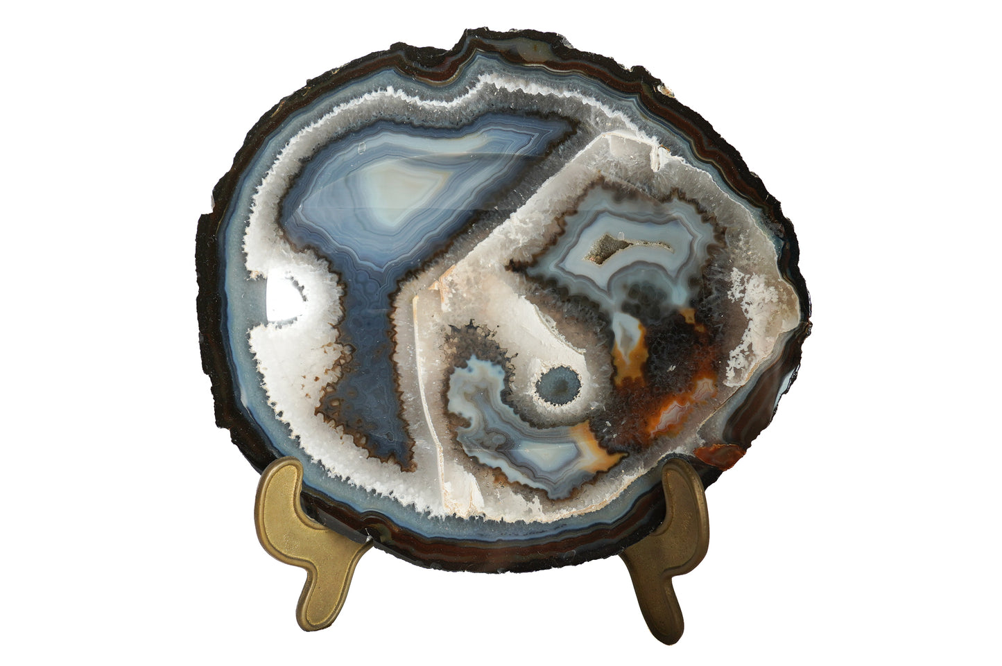 Tranche d'agate bleue du Brésil