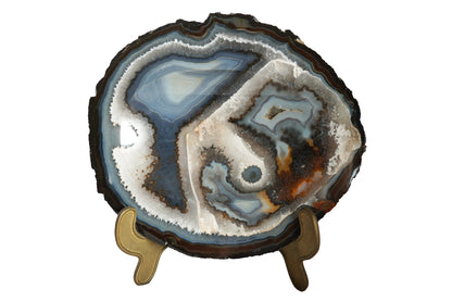 Tranche d'agate bleue du Brésil
