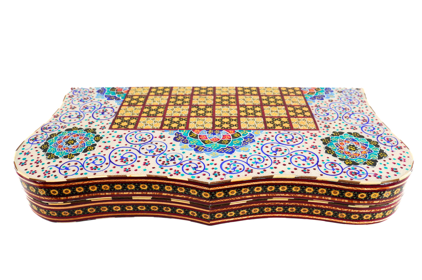 Persian marquetry backgammon and chess board - Unique piece
