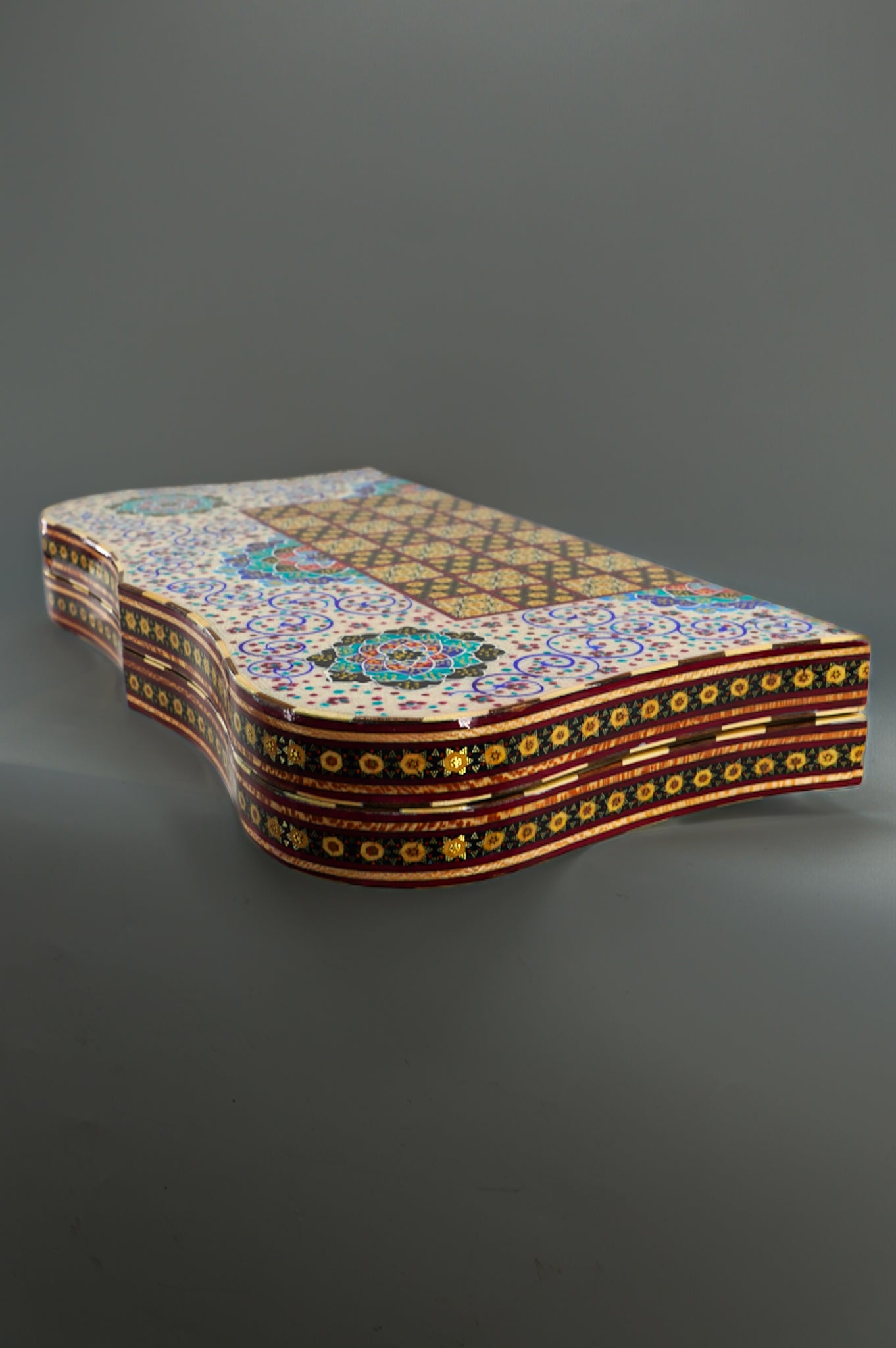 Persian marquetry backgammon and chess board - Unique piece