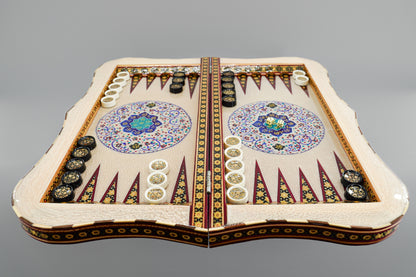 Persian marquetry backgammon and chess board - Unique piece