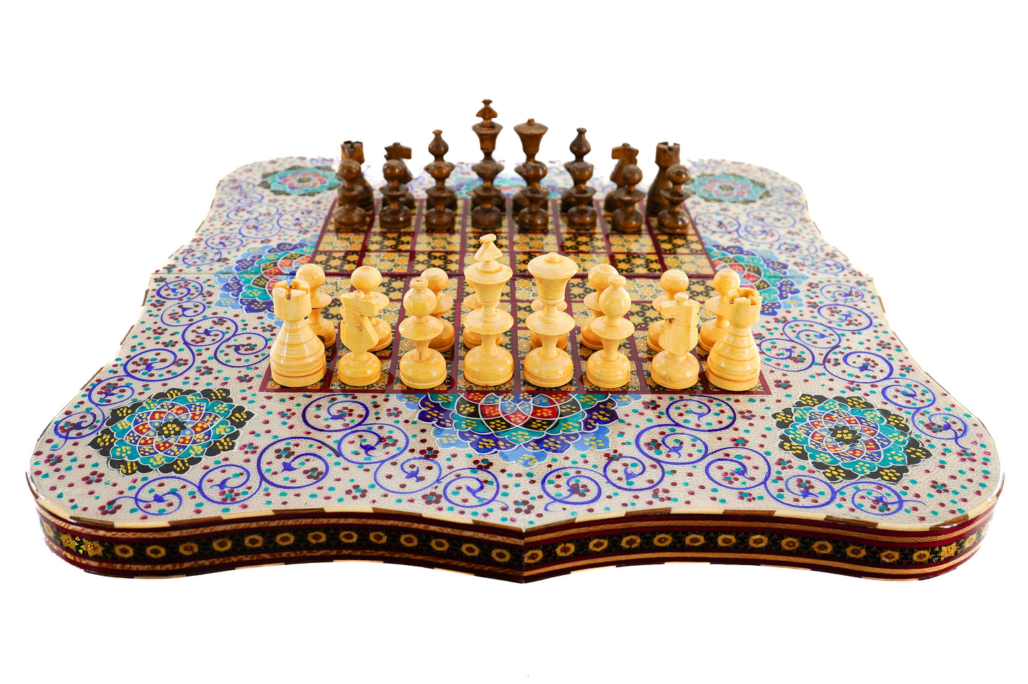 Persian marquetry backgammon and chess board - Unique piece