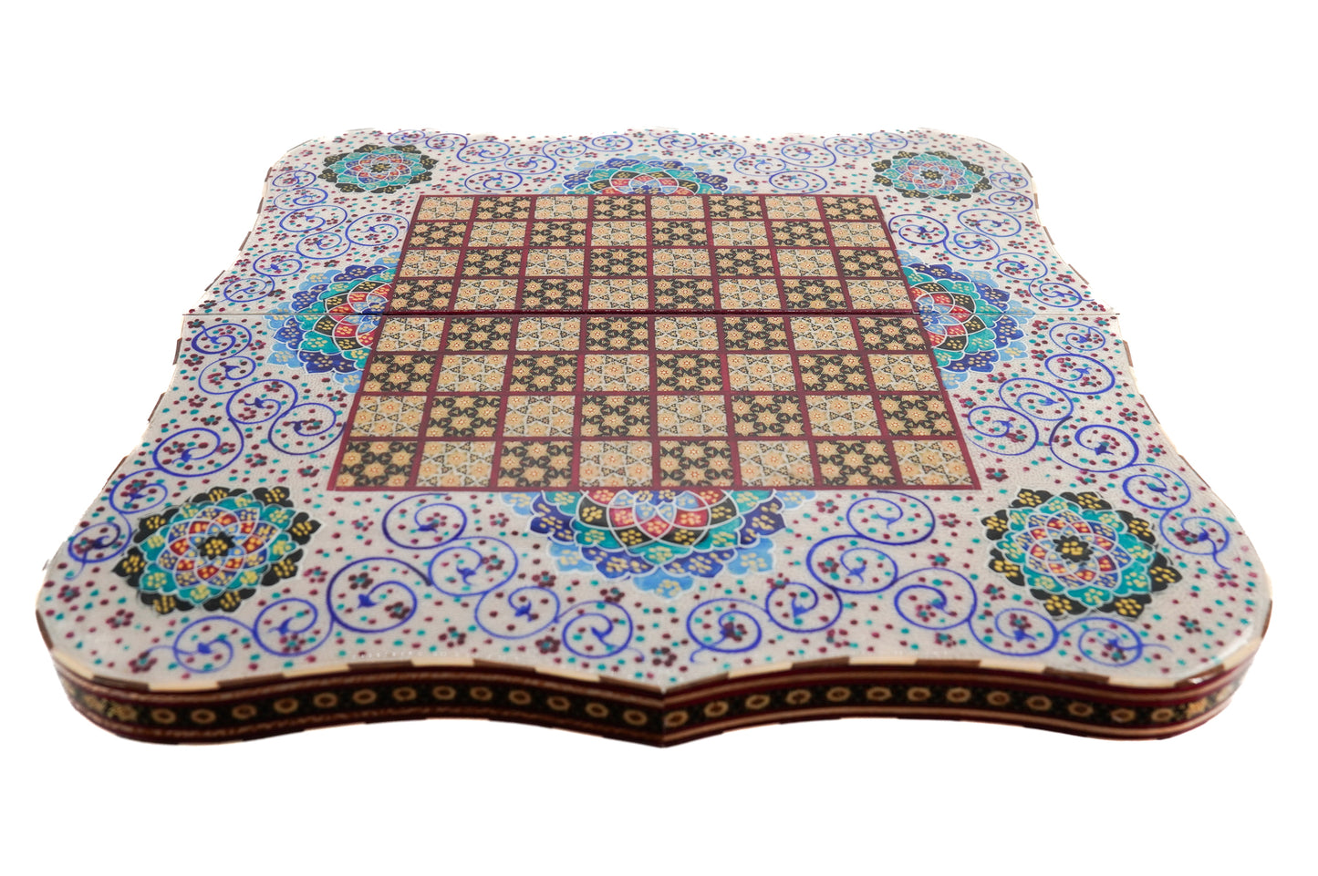 Persian marquetry backgammon and chess board - Unique piece