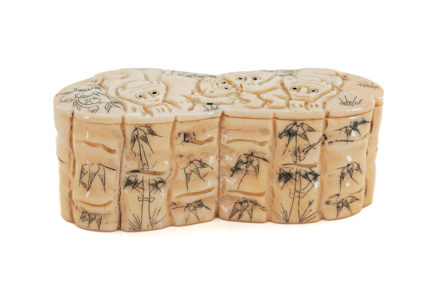 Antique carved opium box