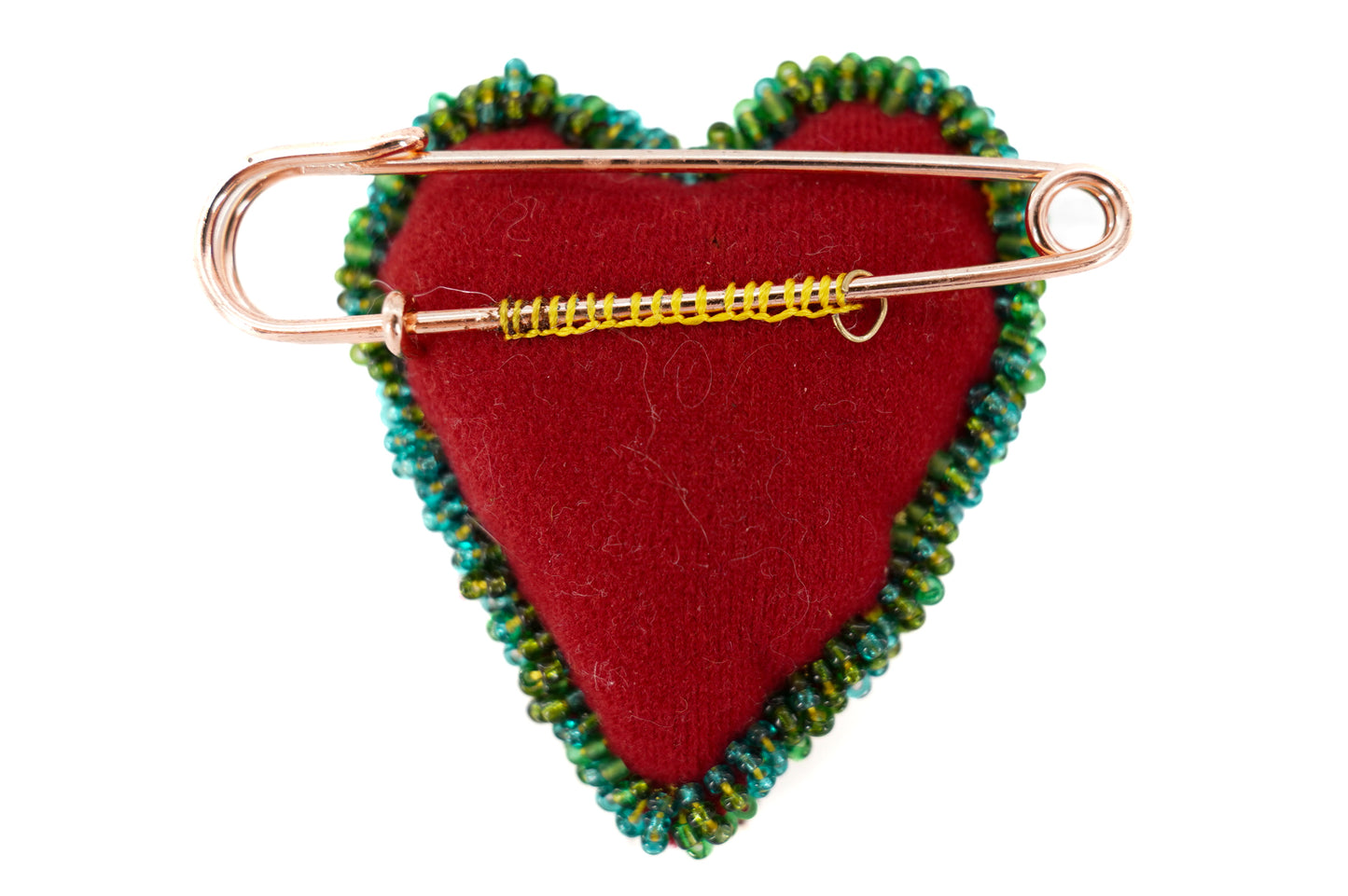 "Rubiesque" heart brooch - Unique piece
