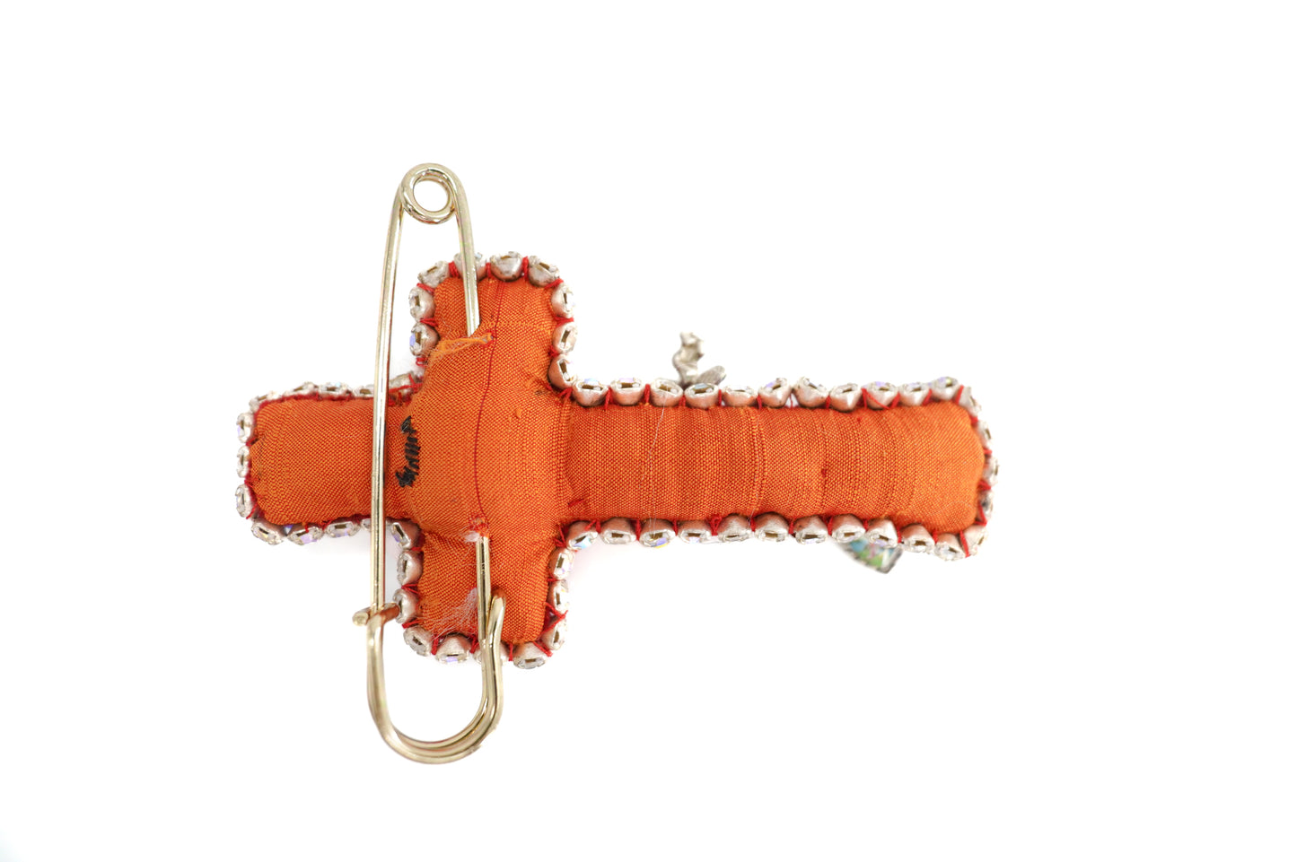 Festive Cross Brooch - Unique Piece