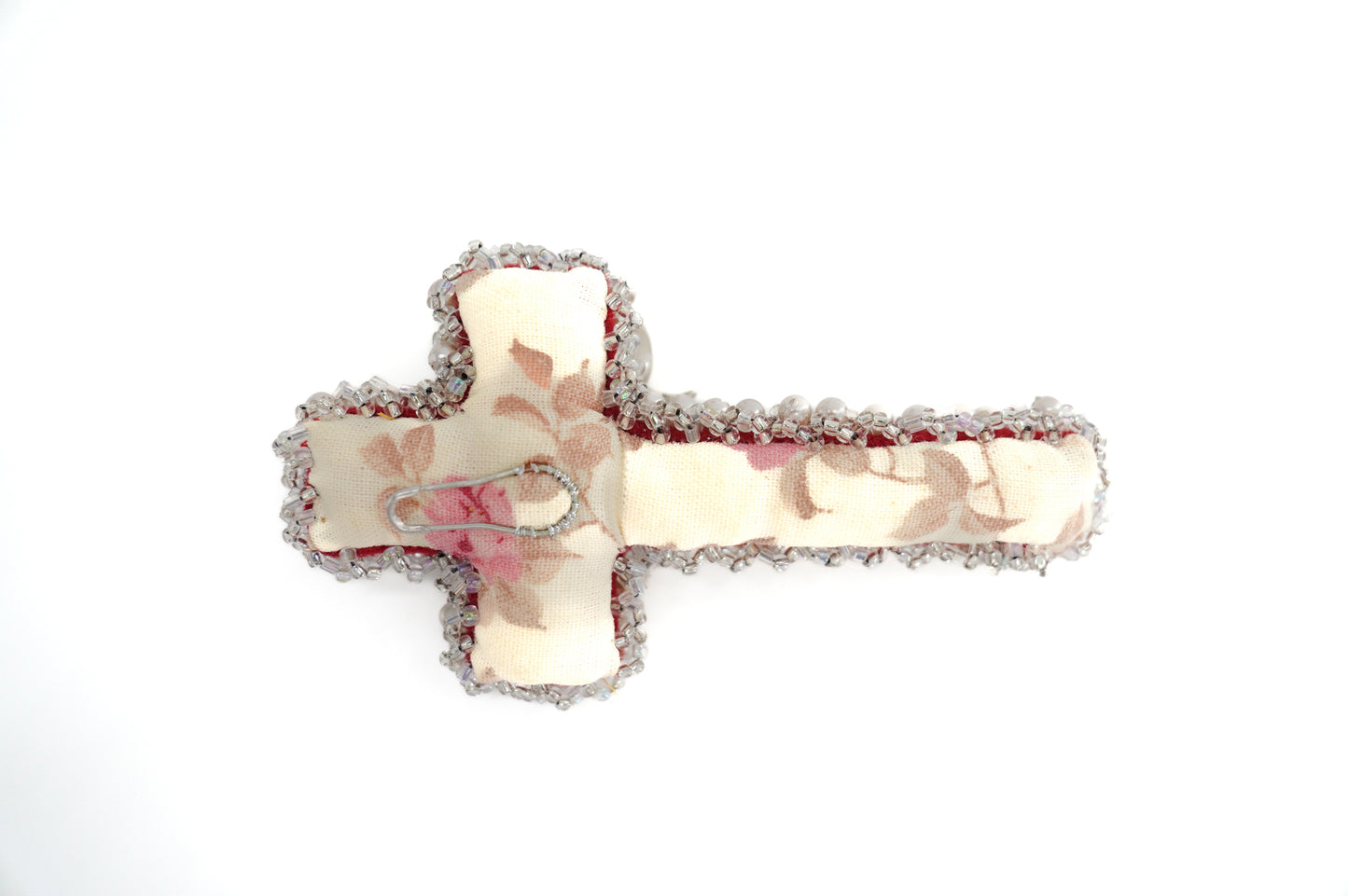 Floral Cross Brooch - Unique Piece
