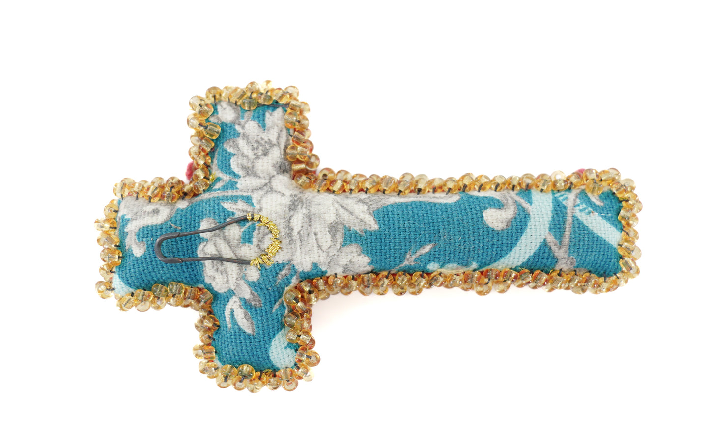 Woolen Cross Brooch - Unique Piece