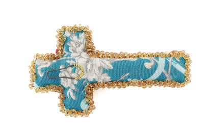 Woolen Cross Brooch - Unique Piece