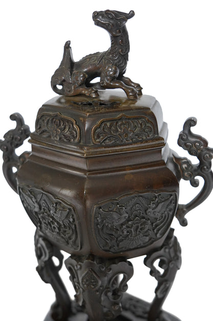 Brule-encens chinois ancien en bronze- Xianglu