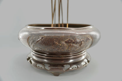 Patinated bronze incense burner