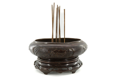 Patinated bronze incense burner