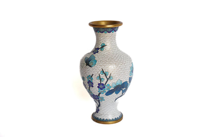 Vase en émail Cloisonné bleu