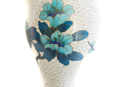 Vase en émail Cloisonné bleu
