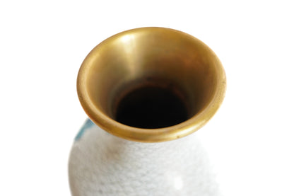 Vase en émail Cloisonné bleu