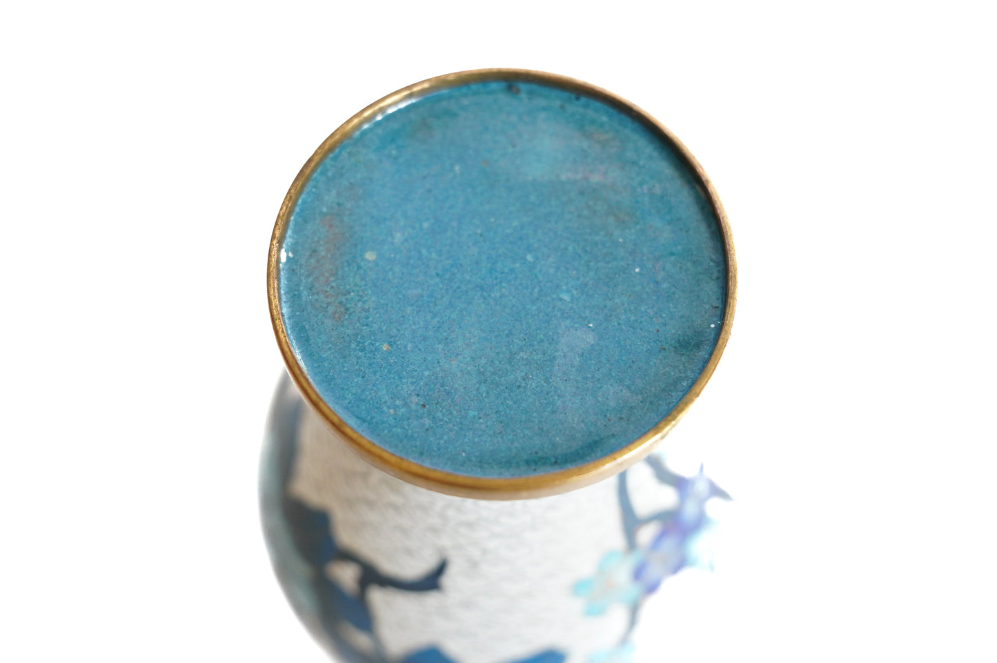 Vase en émail Cloisonné bleu