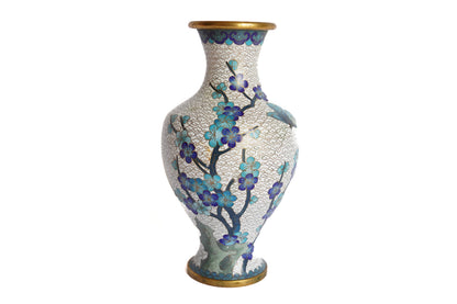 Vase en émail Cloisonné bleu