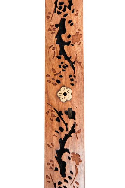 Coffret à encens Bois de rose "Cerisiers" - Grand modèle