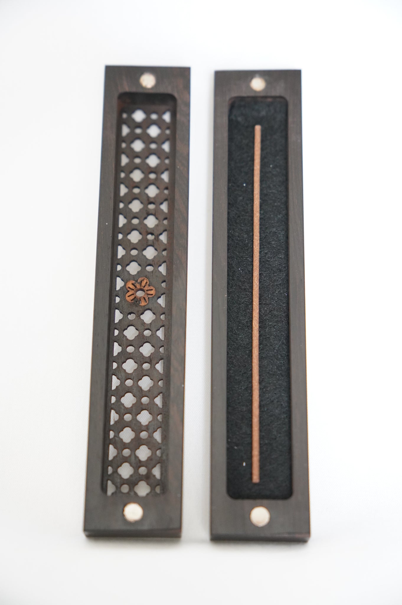 Coffret à encens Ebène "Floral" - Petit modèle