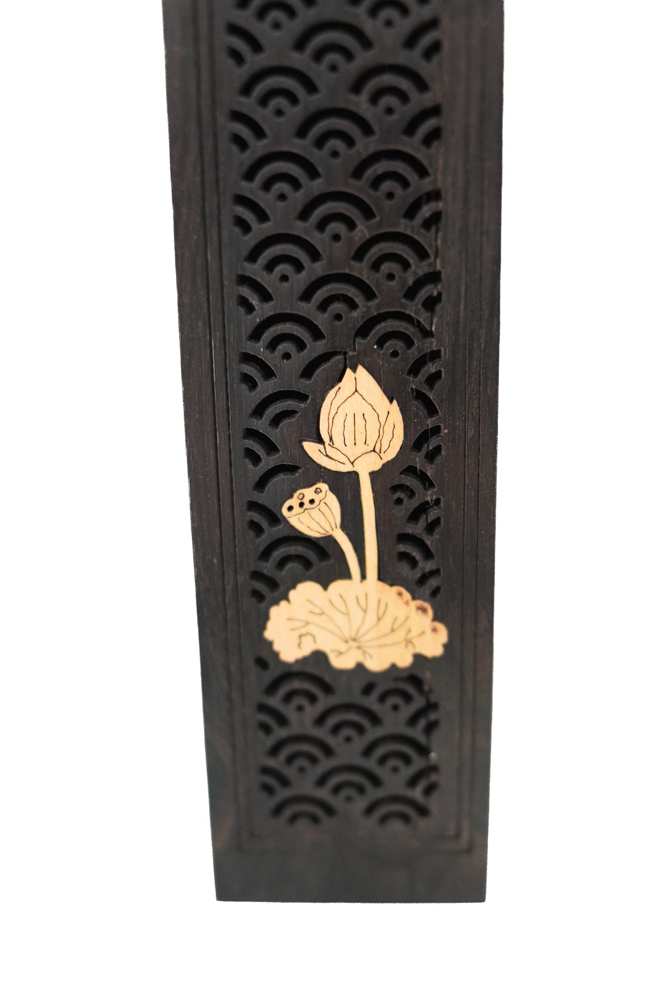 Coffret à encens Ebène "Eventails" - Grand modèle