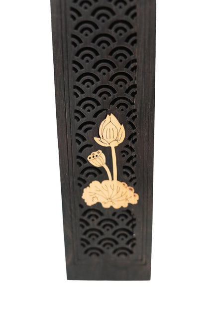 Coffret à encens Ebène "Eventails" - Grand modèle