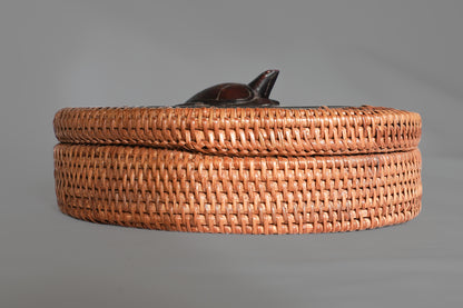 Coffret en vannerie de Lombok