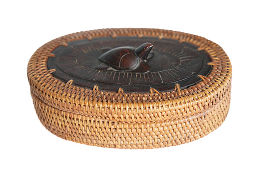 Coffret en vannerie de Lombok
