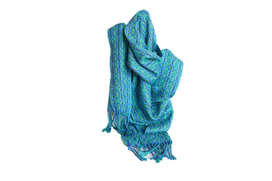 Turquoise blue silk scarf 