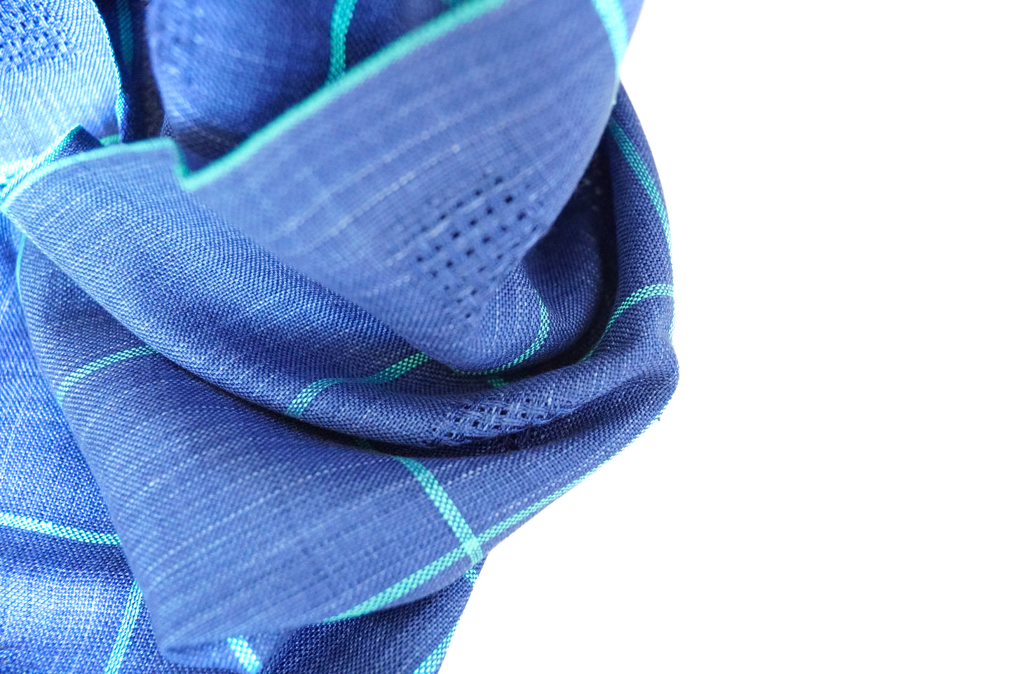 Openwork blue silk scarf 