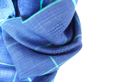 Openwork blue silk scarf 