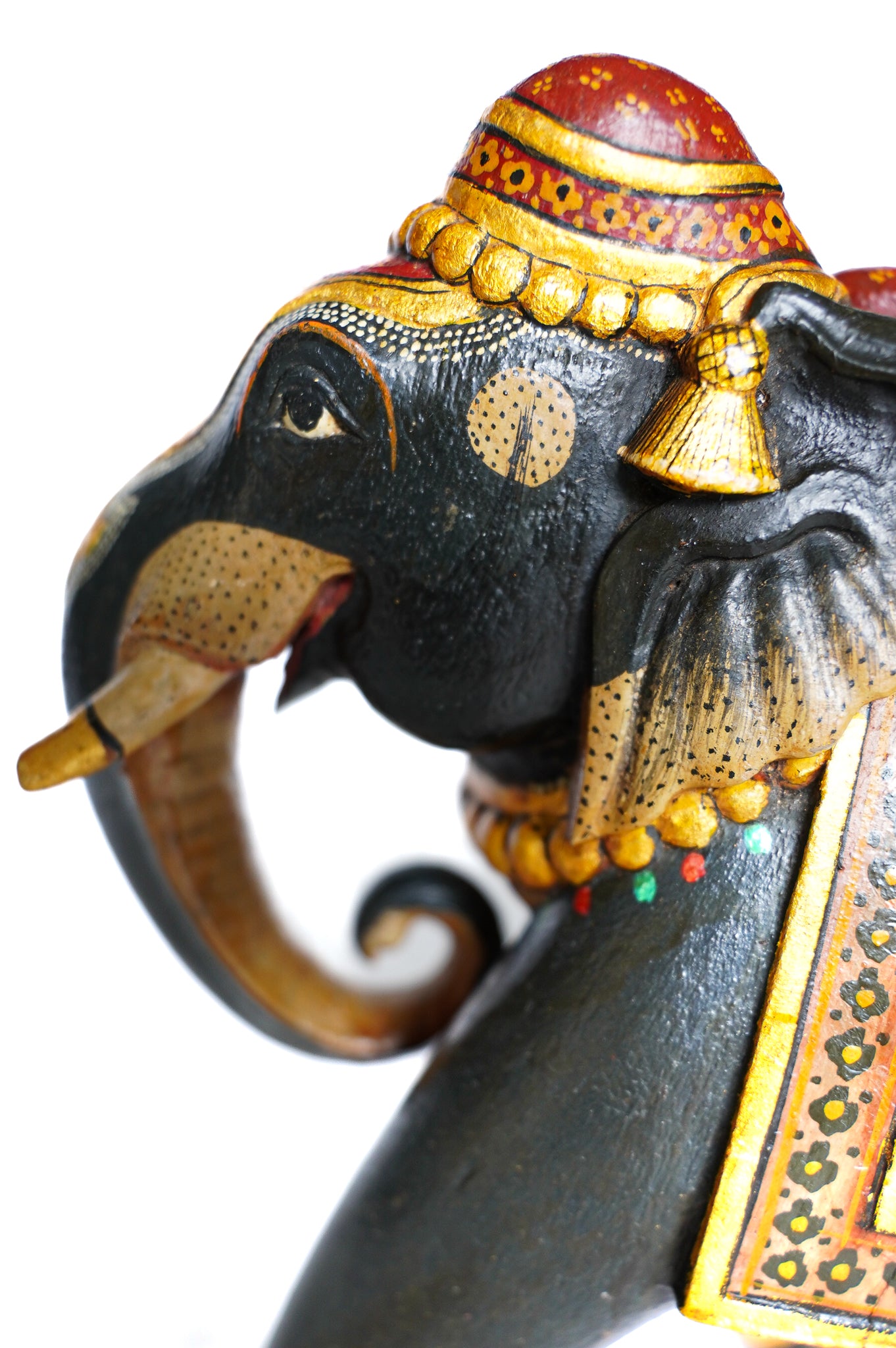 Elephant polychrome en bois - Inde