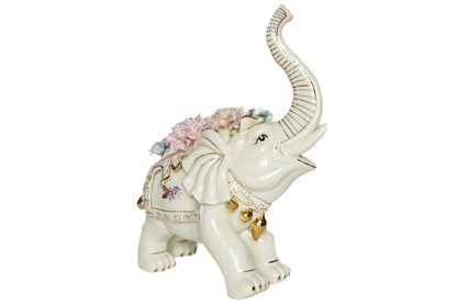 Grand Elephant en porcelaine - style Capodimonte
