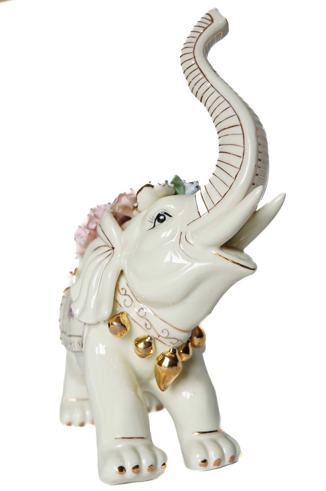 Grand Elephant en porcelaine - style Capodimonte