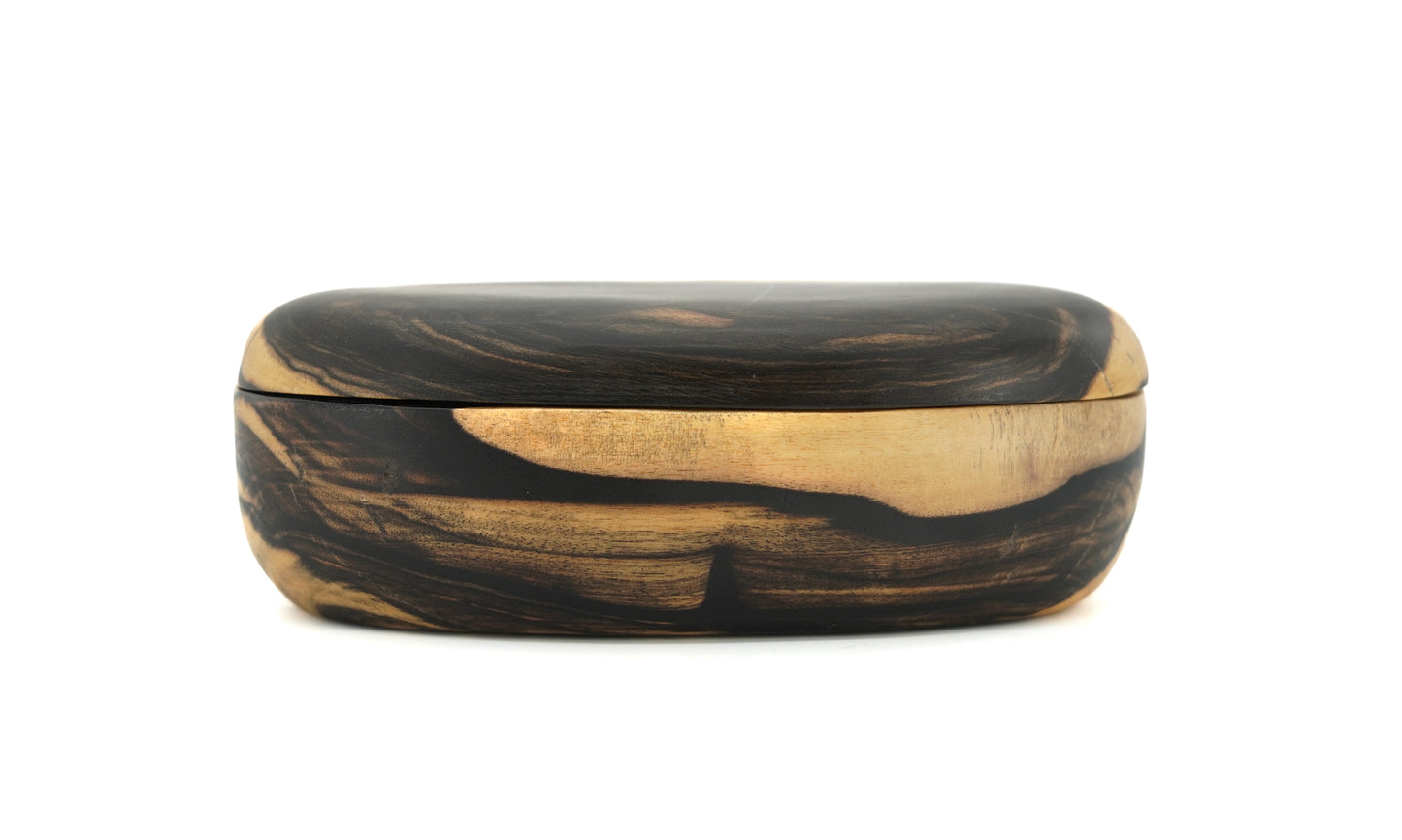 Large White Ebony Pebble Box