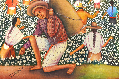 Naïve painting signed Julian Coché Mendoza