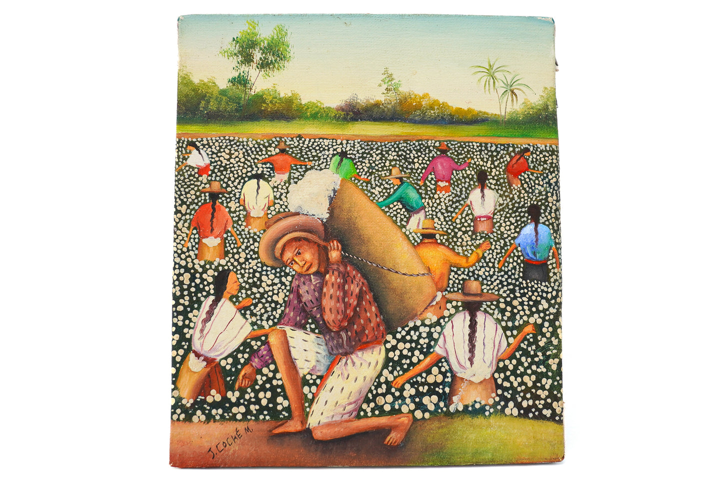 Naïve painting signed Julian Coché Mendoza