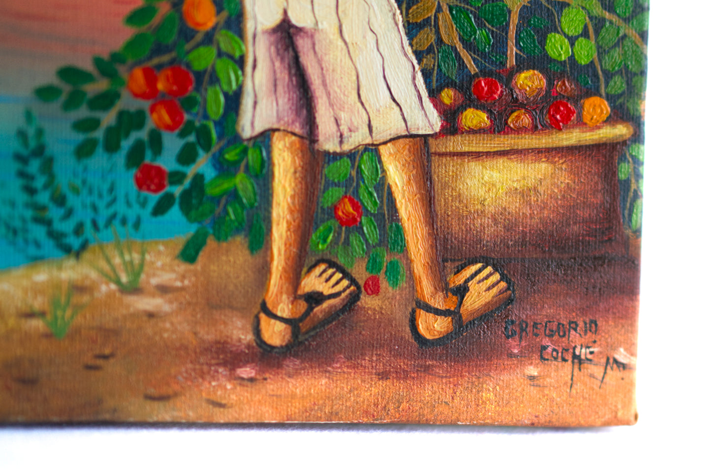 Naïve painting signed Gregorio Coche Mendoza