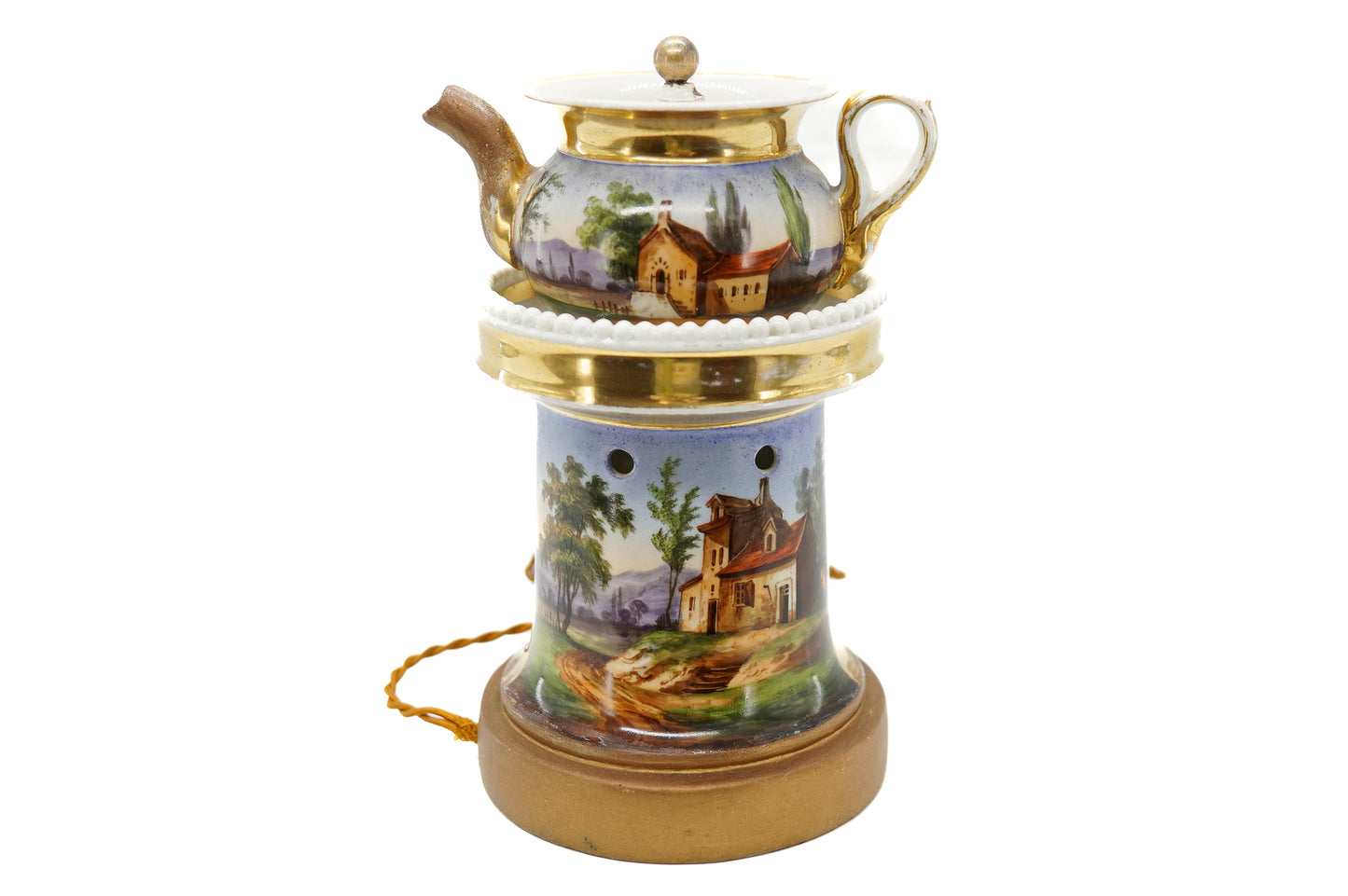 Old Paris porcelain tea and night light