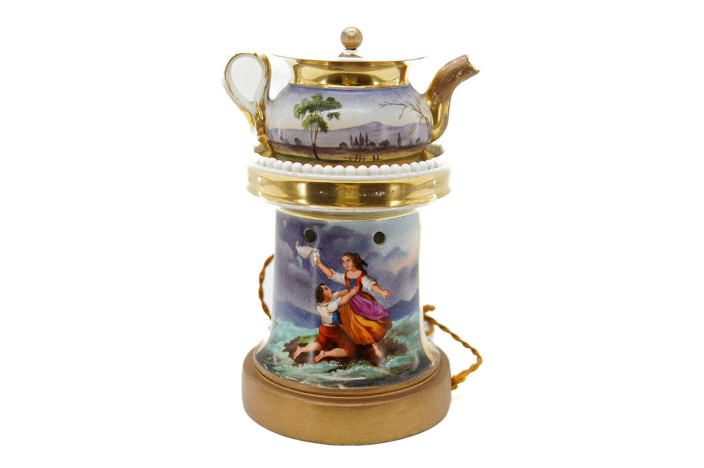Old Paris porcelain tea and night light