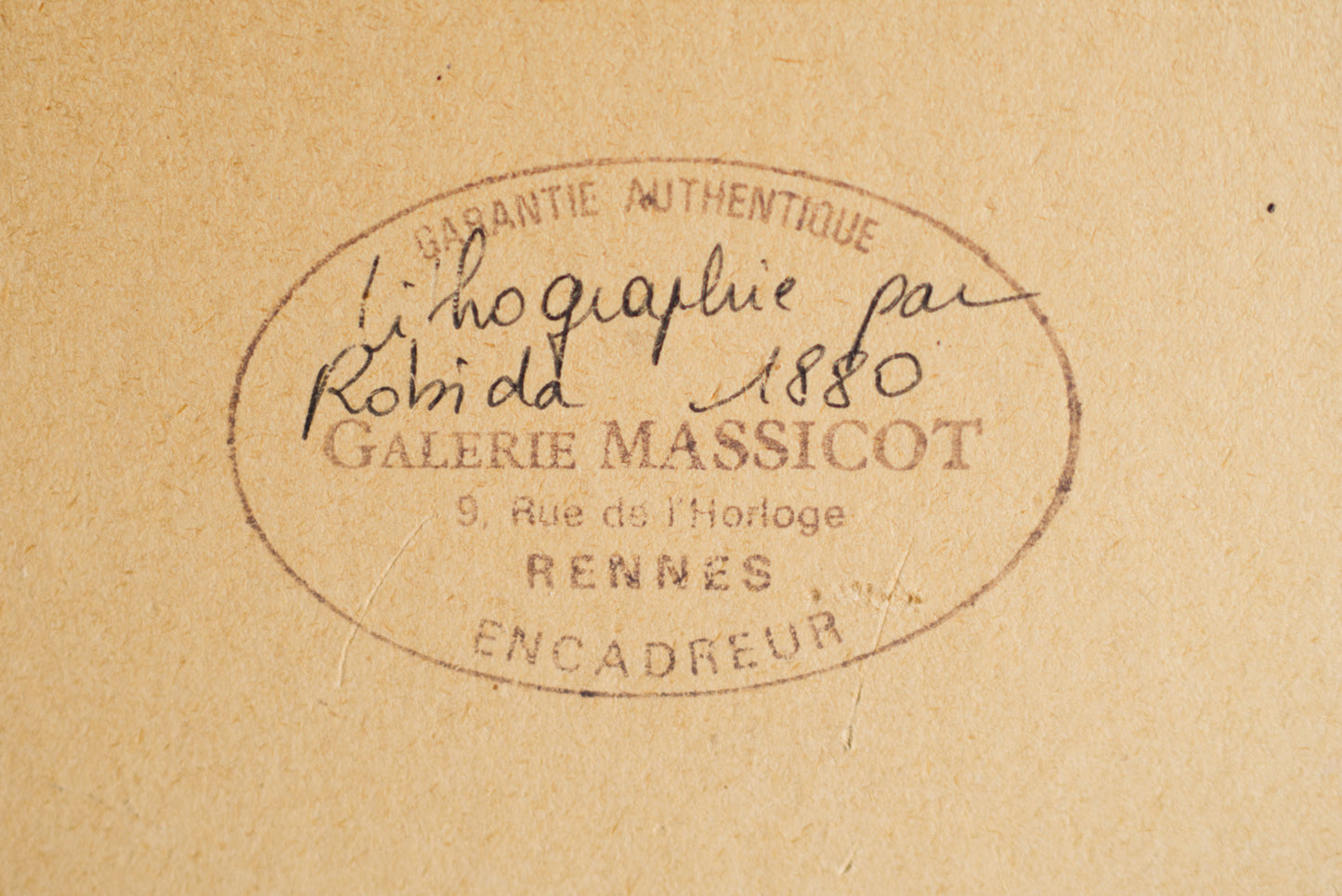 Polychrome lithograph by Albert Robida - Champ Dolent in Rennes