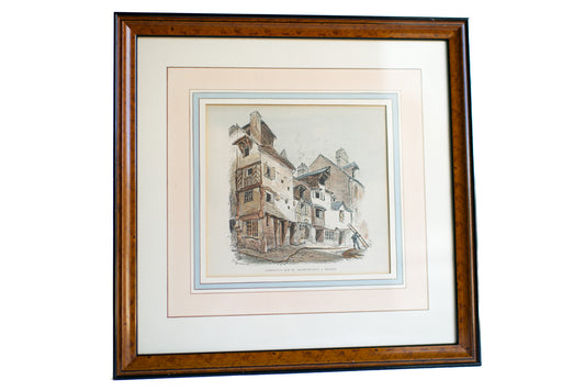 Polychrome lithograph by Albert Robida - Champ Dolent in Rennes