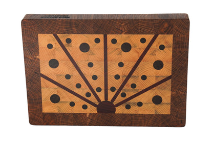 "Peacock" standing timber cutting board - Unique piece