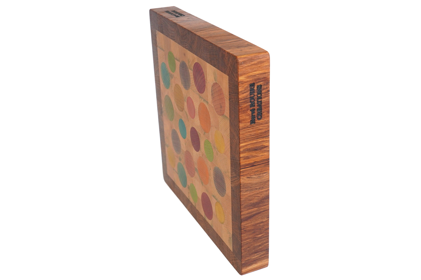 Colorful end-grain wooden plank - Unique piece