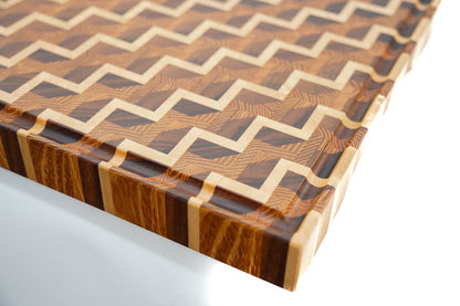 "3D"  standing timber cutting board - Unique piece