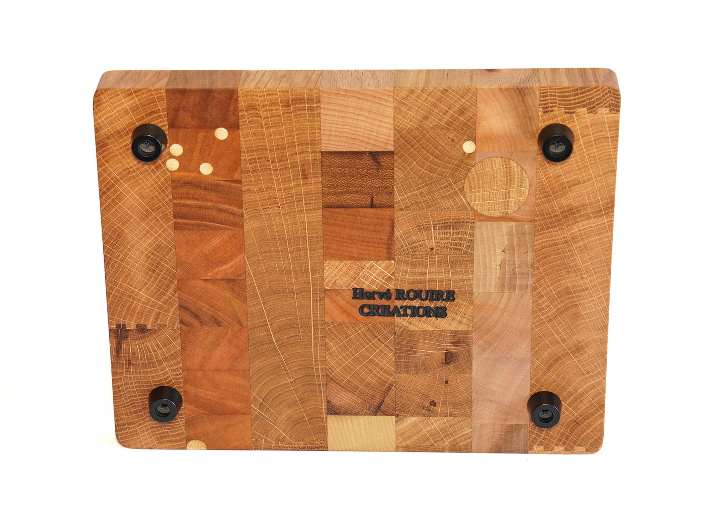 "Patchwork" standing timber cutting board - Unique piece